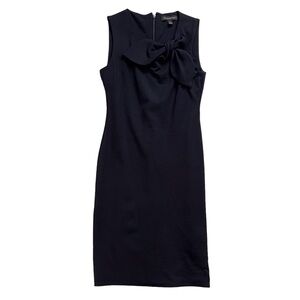 Banana Republic Black Cocktail Dress LBD Tie Side Sheath Shift Neutral Minimal 0